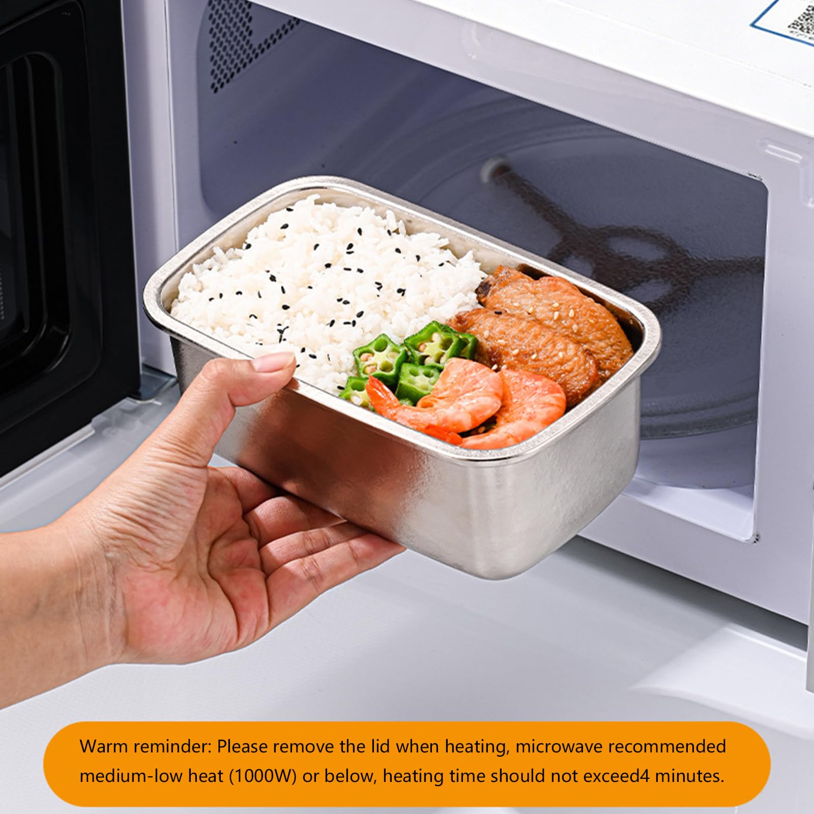 Contenitore per alimenti in metallo con coperchio e guarnizione resistente alle perdite, scatola per il pranzo per la preparazione dei pasti, avanzi e uso quotidiano in cucina Contenitore per il