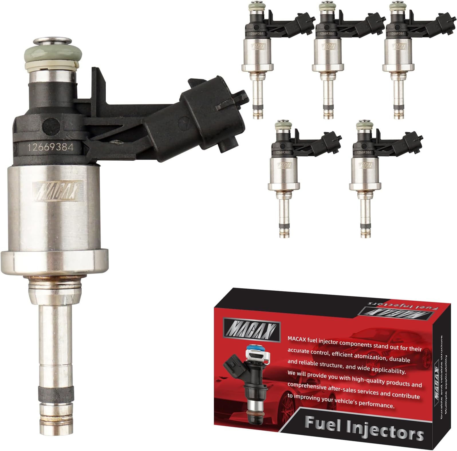 Set of 6 Fuel Injectors FJ994 12669384 Replacement Compatible with Buick Camaro Allure LaCrosse 2010-2011 Enclave Traverse Acadia 2009-2011 Cadillac CTS STS 2008-2011 3.6L - Replaces 12611545