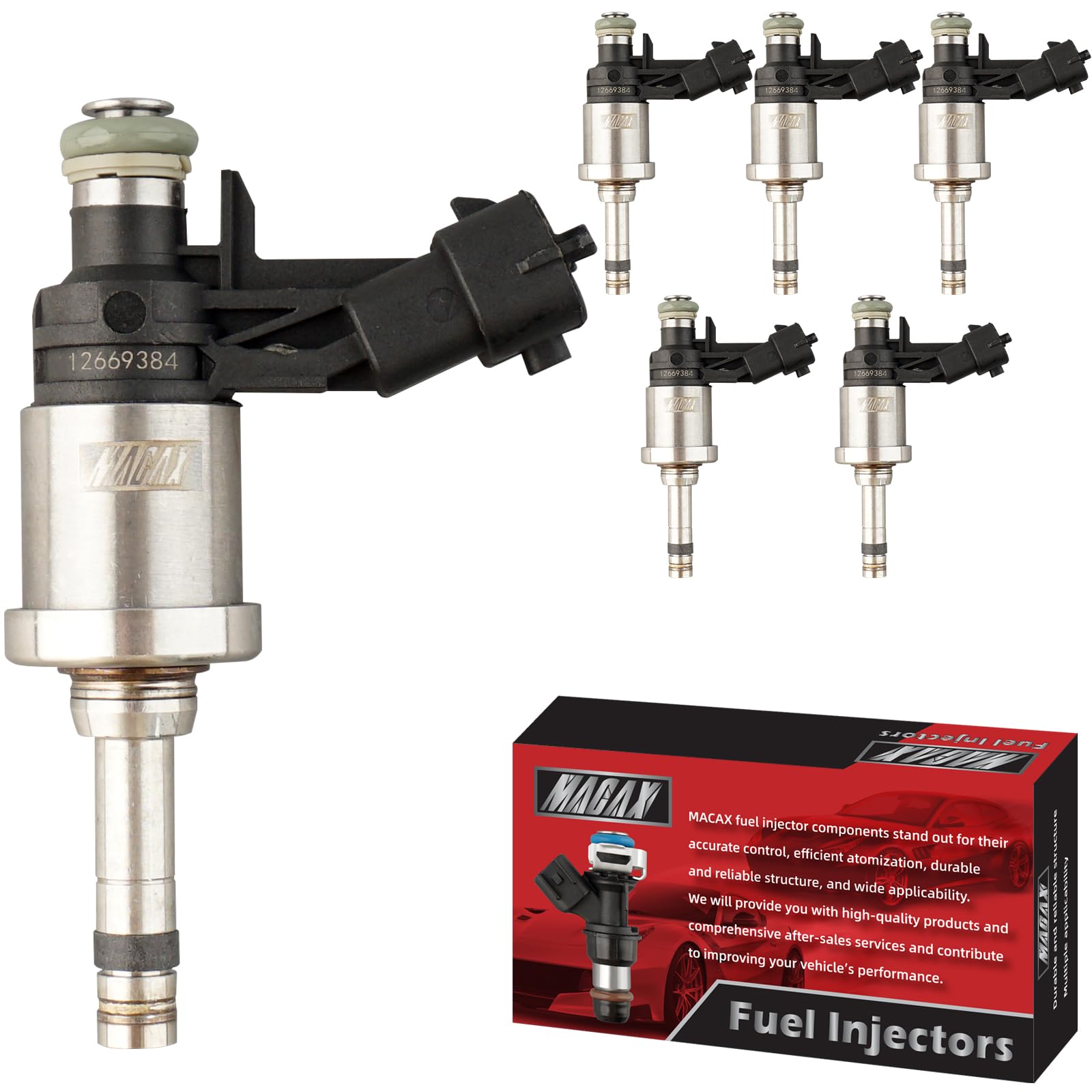 Set of 6 Fuel Injectors FJ994 12669384 Replacement Compatible with Buick Camaro Allure LaCrosse 2010-2011 Enclave Traverse Acadia 2009-2011 Cadillac CTS STS 2008-2011 3.6L - Replaces 12611545