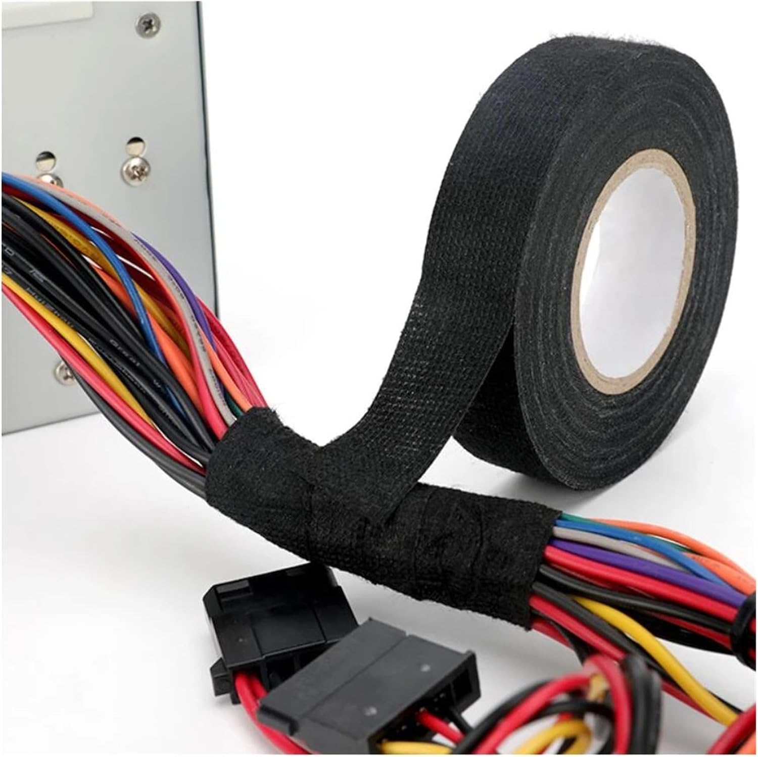 19mm 25mm Black Reduction Adehsive Tape Electrical Maintenance Auto Car Wiring Harness Strapping Fabric Flannel Cloth Tape(25mm)