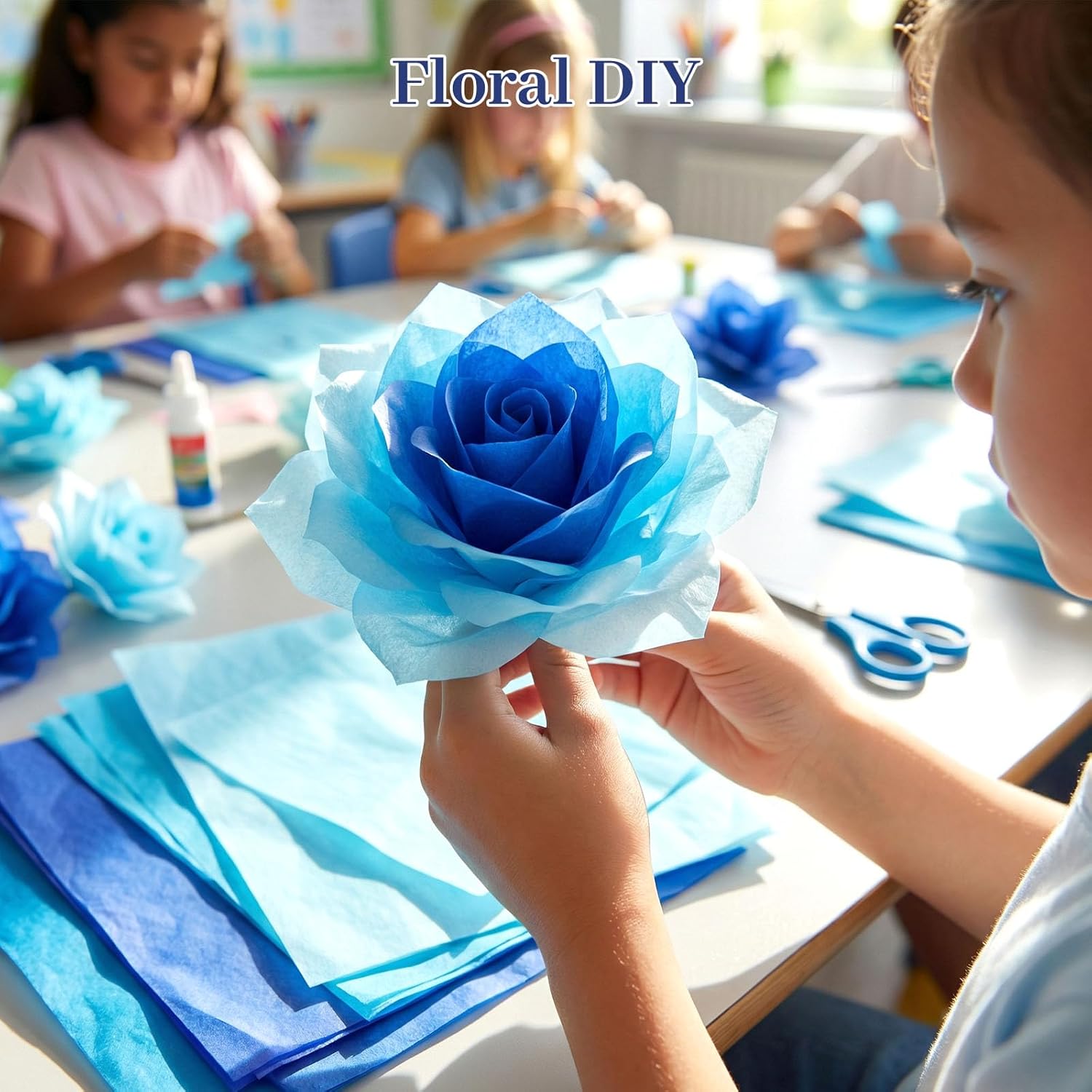 Kool 320 Sheets Blue Tissue Paper, Tissue Paper for Bags Light Navy