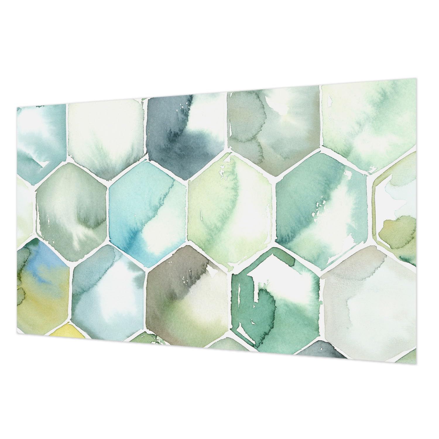 Papier peint panoramique lavable hexagones pastel avec colle Tulup