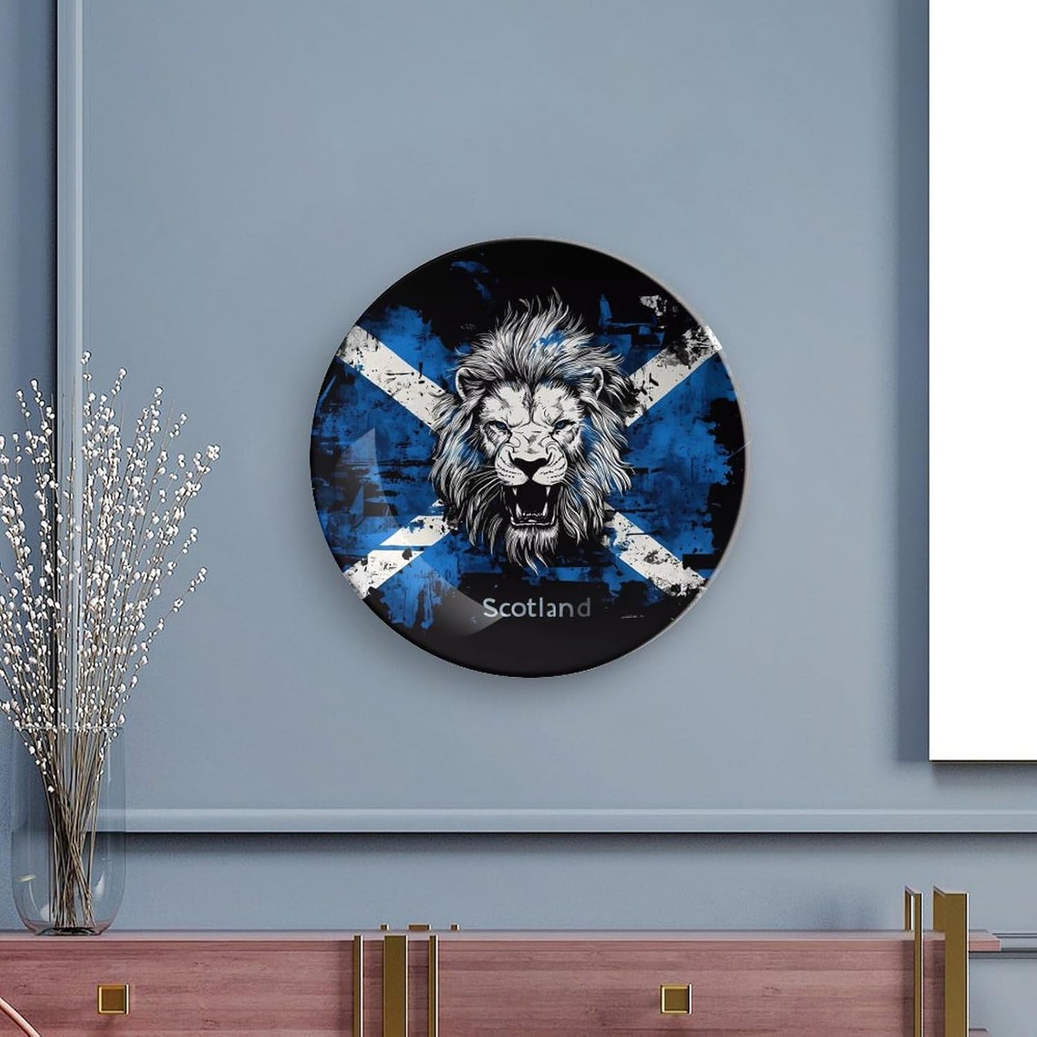 Scotland Scottish Lion Bone China Decorative Porcelain Plates Dinnerware Ornaments