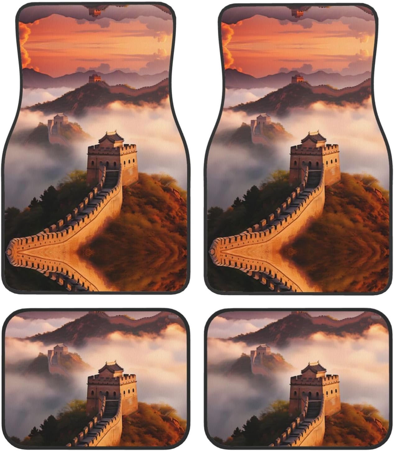 the Great Wall Patterned car mats 4-piece set | For cars/SUVs/trucks | Firm fit without displacement