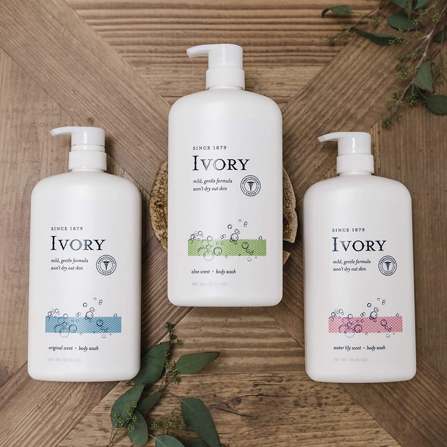 Ivory Clean Body Wash Pump Original, 30 Fl. Oz. (Pack of 2)