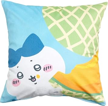 MORIPiLO Chiikawa Cushion Cover Hachiware Melon Green, 17.7 x 17.7 inches 45 x 45 cm, Goods, Cute, Soft, Backrest Cushion Cover, Stylish, Something Small and Cute, Character, Pillow Morishita