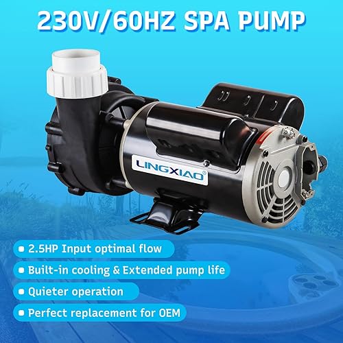 Miniatura 3 de Bomba SPA, bomba de bañera de hidromasaje de 2.5 HP - Motor SPA LX de 48 marcos (Y) de 2 velocidades, 230 V, puerto de 2 pulgadas - (Modelo