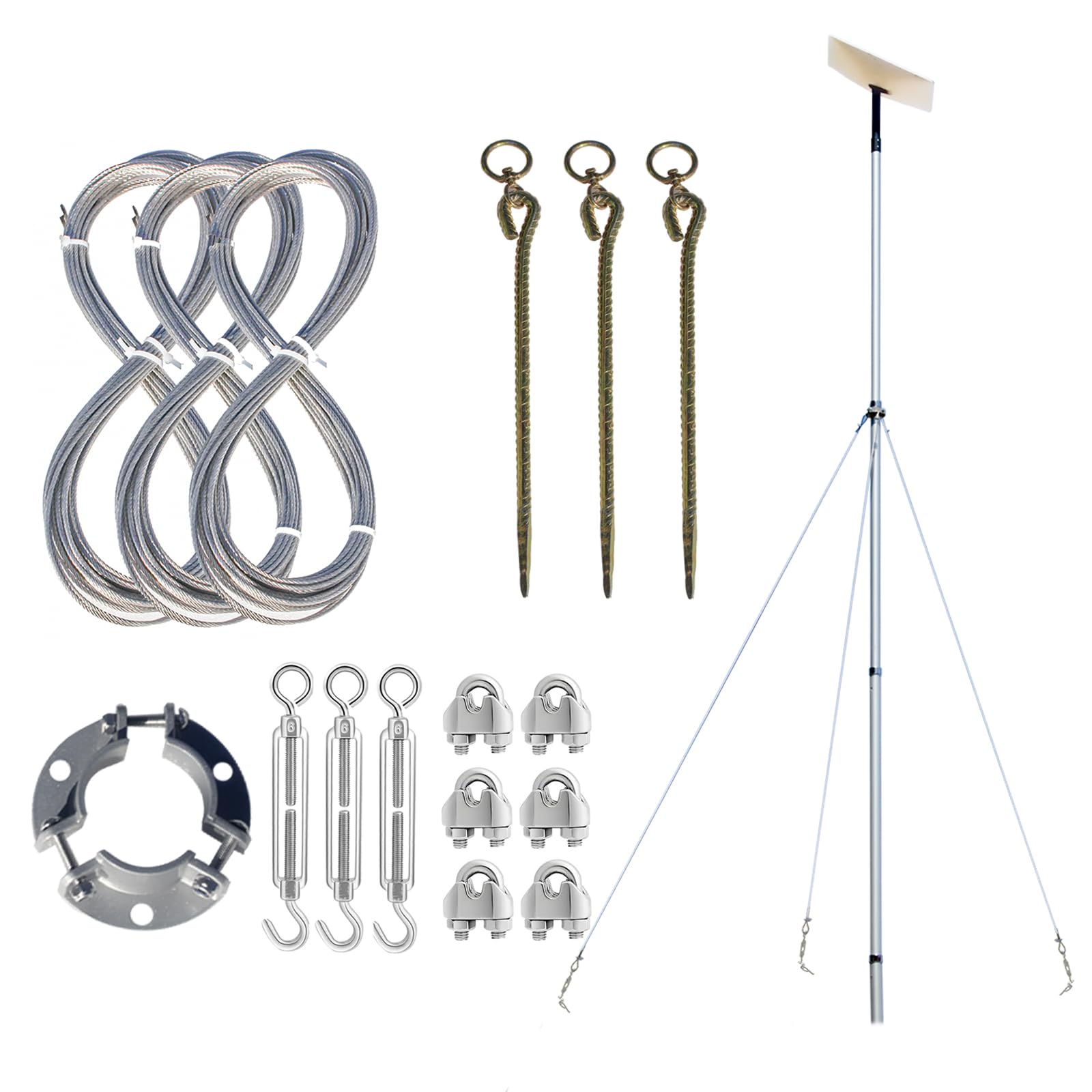 EEZ RV Products Starlink Pole Guy Lines Kit fits 1.5"-1.8" O.D.Diameter Poles