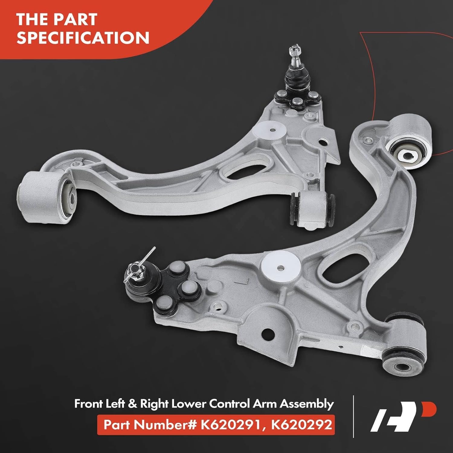 A-Premium 2 x Front Lower Control Arm, with Ball Joint & Bushing, Compatible with Buick & Cadillac & Oldsmobile & Pontiac - 1998-2005 - LeSabre Park Avenue Riviera DeVille Seville Aurora Bonneville