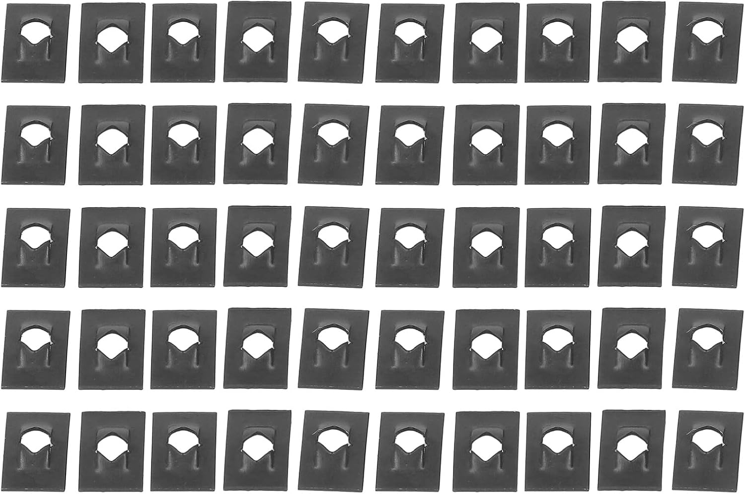 50Pcs Carbon Steel Plate Spring Nut, M4 Reed Unilateral Clip Auto Performance Parts for Car Door Decoration Bumper