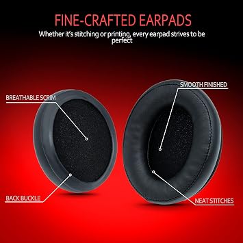 Krone Kalpasmos Replacement Earpads for HyperX Cloud 2, Hyper X Cloud Parts for HyperX ALPHA/1/2/WIRELESS/ALPHA S/CORE/Stinger/Flight/Mix, Soft Leather & Memory Foam