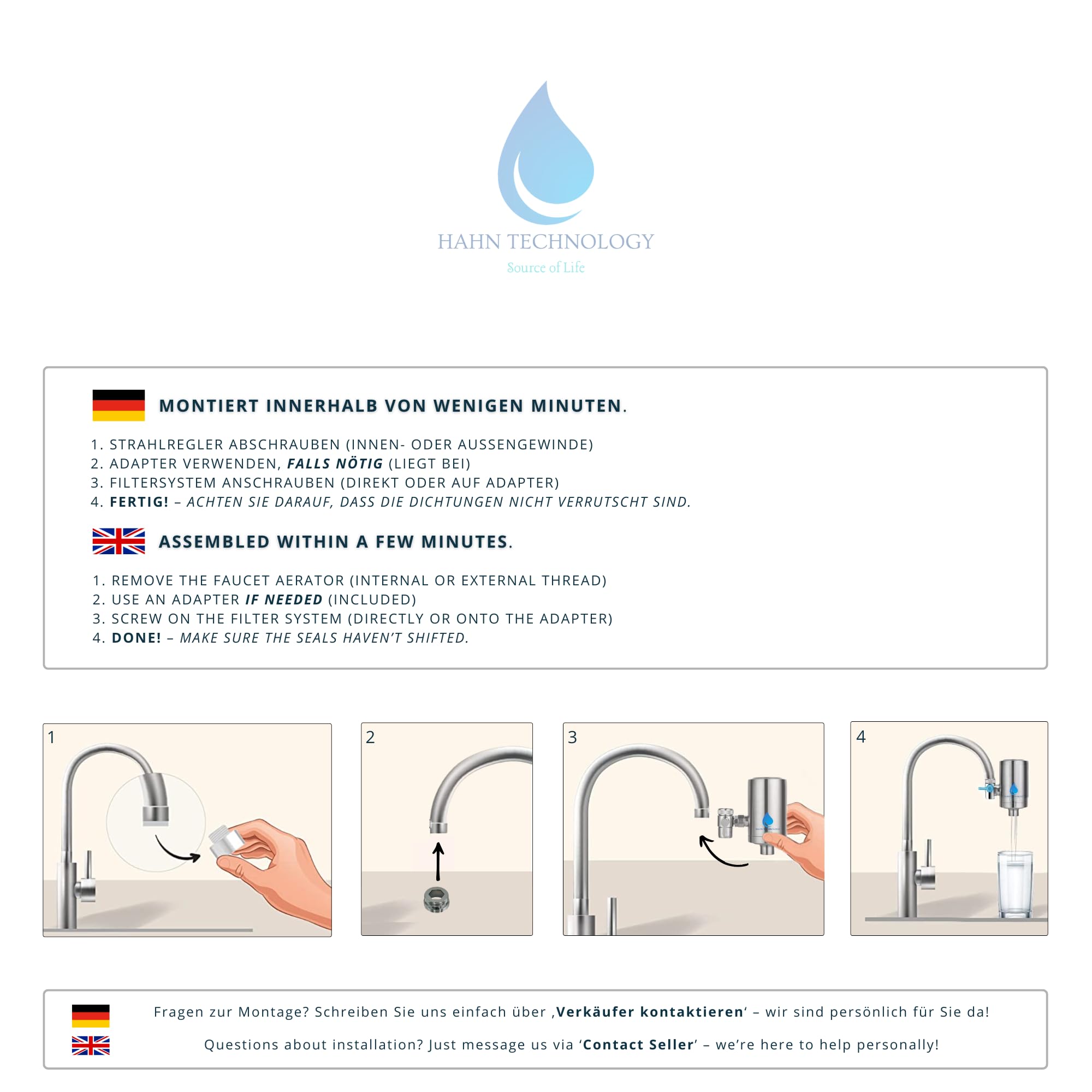 Filtre à eau pour robinet acier inoxydable cartouche charbon actif Plus élimine chlore microplastiques