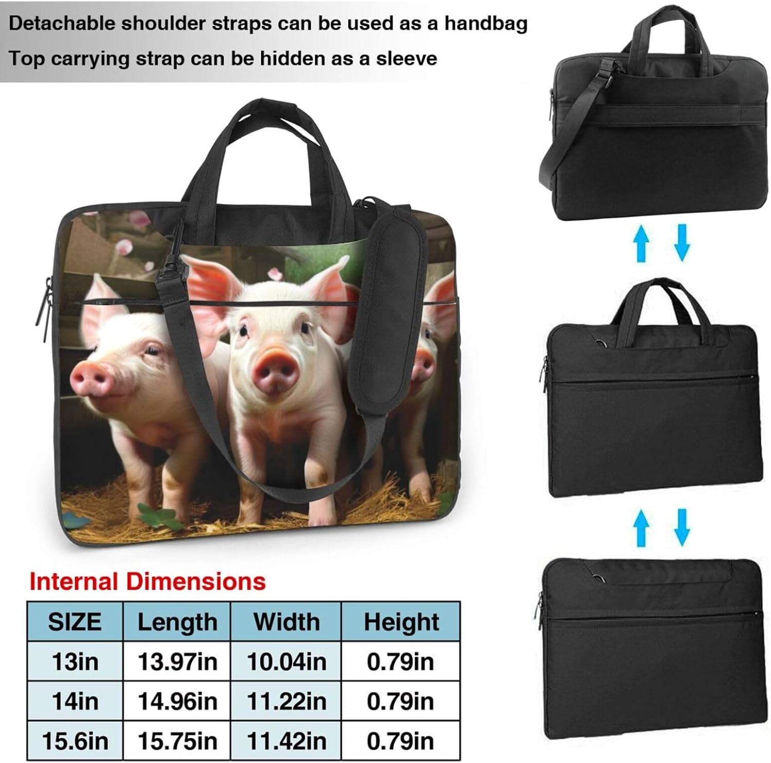 Multicolored Floral Laptop Bag, 15.6 inch Laptop Case Shoulder Messenger Bag Briefcase Computer Bag for Men Women