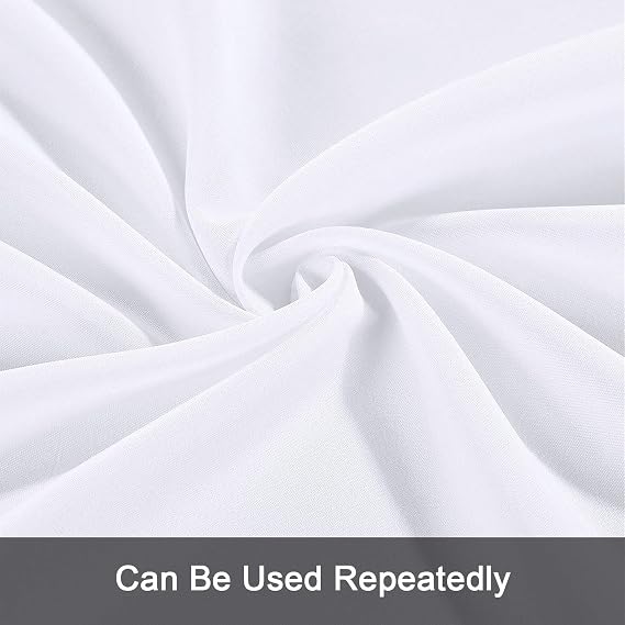 White Table Cloth - 60X102Inch (152x260cm) Polyester Rectangle table cloth For 6 Foot Table in Washable Stain and Wrinkle Resistant - Great For Wedding, Restaurant, Party, Banquet Decoration.
