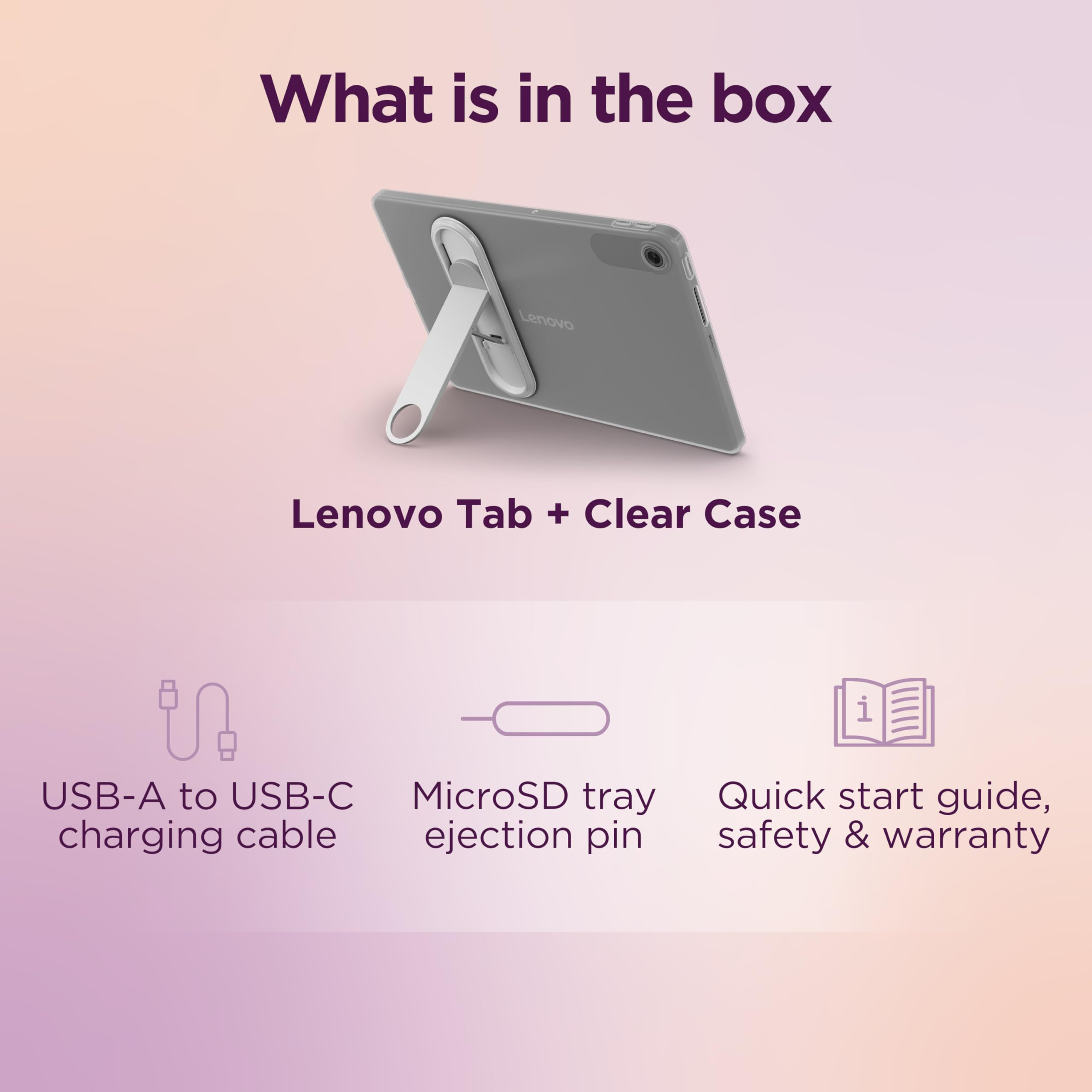 Lenovo Tab Android Tablet | 10.1 inch Full HD Display | MediaTek Helio G85 | 64GB | Wi-Fi 6 | 4GB RAM | Luna Grey + Clear Case — view 9