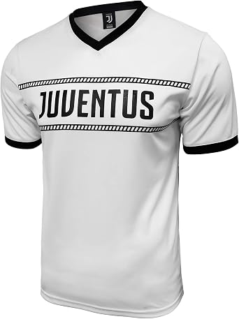 Icon Sports Juventus Training Class Poly Shirt, Soccer Stadium Poly tee Large, JV59PT-W White