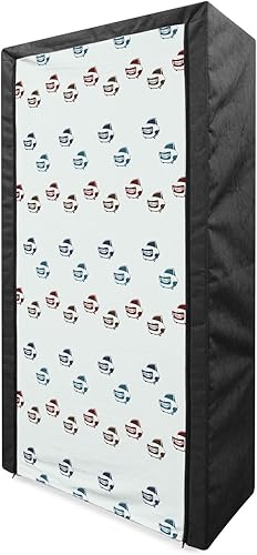 Ambesonne Cars Portable Fabric Wardrobe, Different Colored Muscle Cars with Retro Display Antique American Engineering, Clothing Organizer and