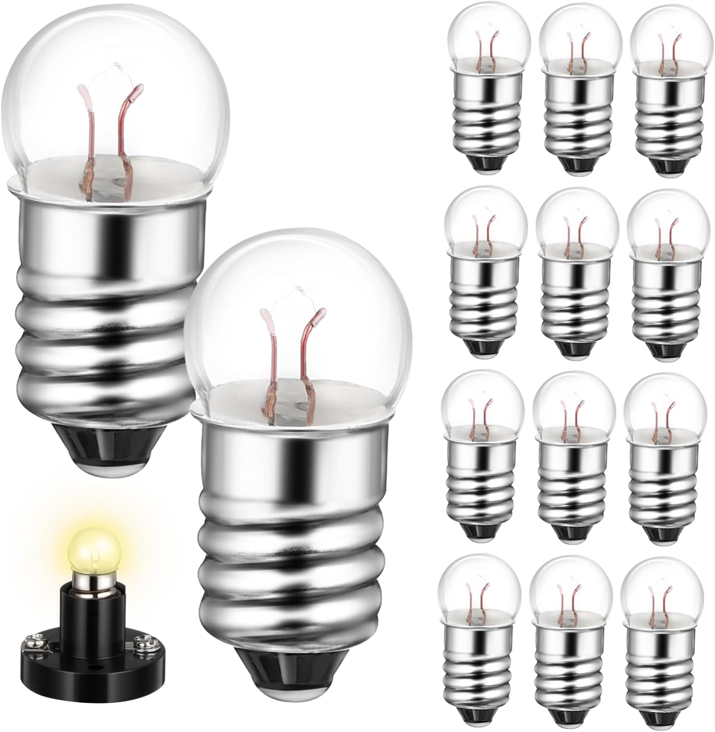 STOBOK 50pcs Small Light Bulbs for Electrical Experiments Miniature Lamps for Flashlights Compatible Circuit Kits and Physics Projects and