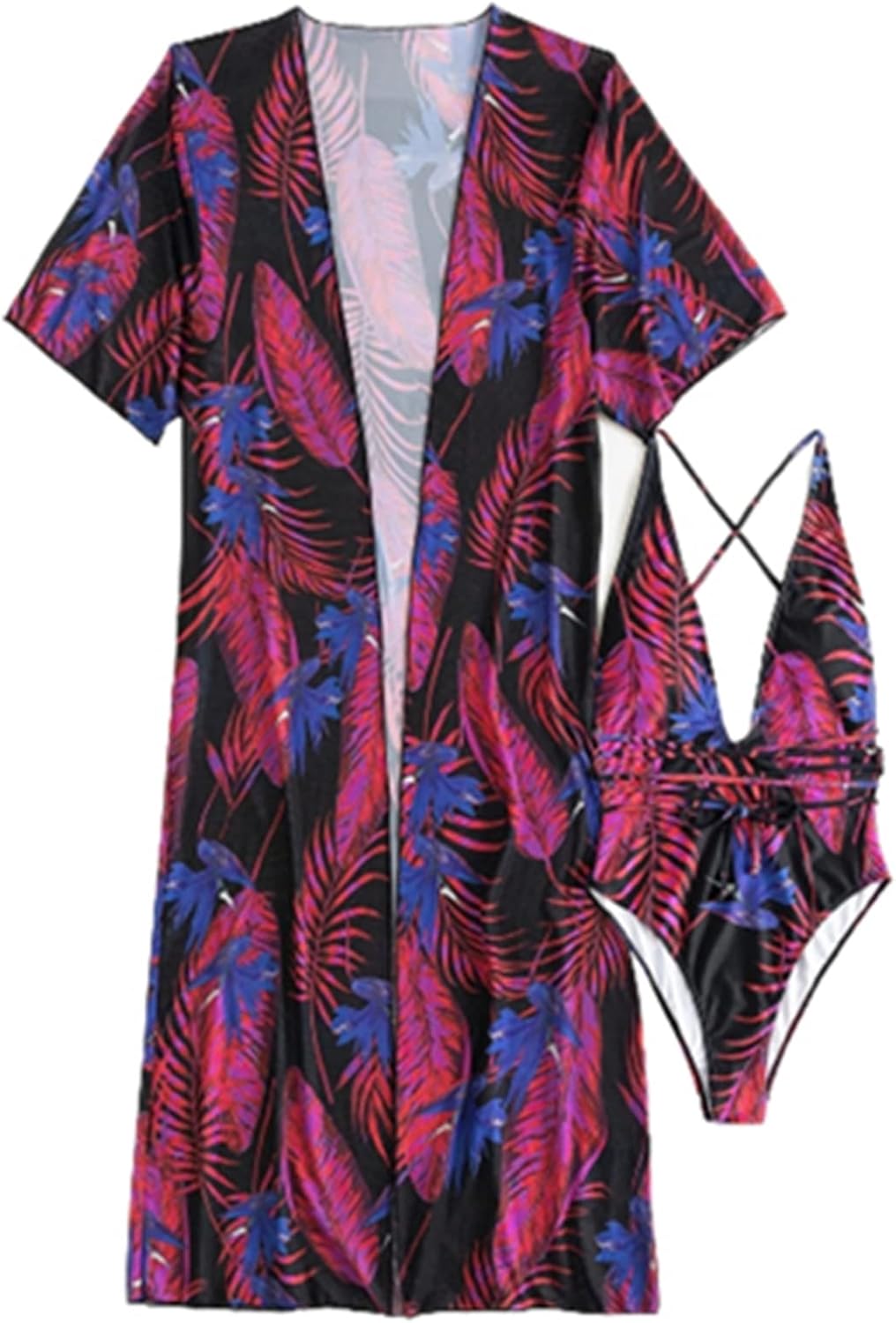 [WOOYOO] ビーチウェア レディース ビキニ bikini 女性水着 カバーアップ 2点セット マキシ セクシー ワンピース