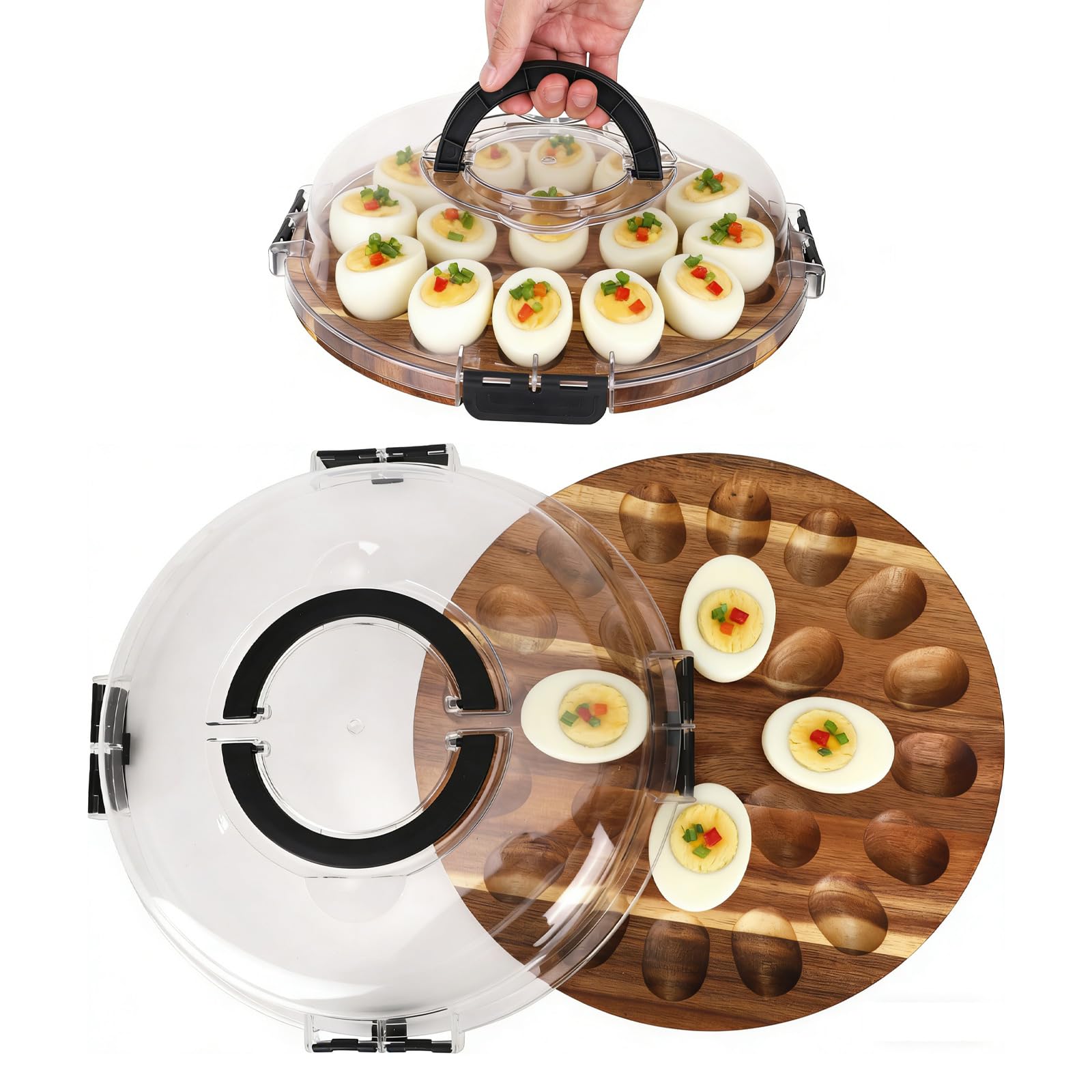 Boîtes à œufs avec couvercle 24 trous et plateau de service de Noël