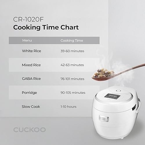 Miniatura 3 de CUCKOO CR-1020F  Arrocera Micom de 10 tazas (sin cocinar)  16 opciones de menú arroz blanco, arroz integral y más, olla interior antiadherente,