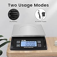 Vista 5 de Digital Kitchen Scale 30kg/66lb Large Food Scale for Baking Cooking Stainless Bread Scale with LCD Display Counting Scales for Commercial