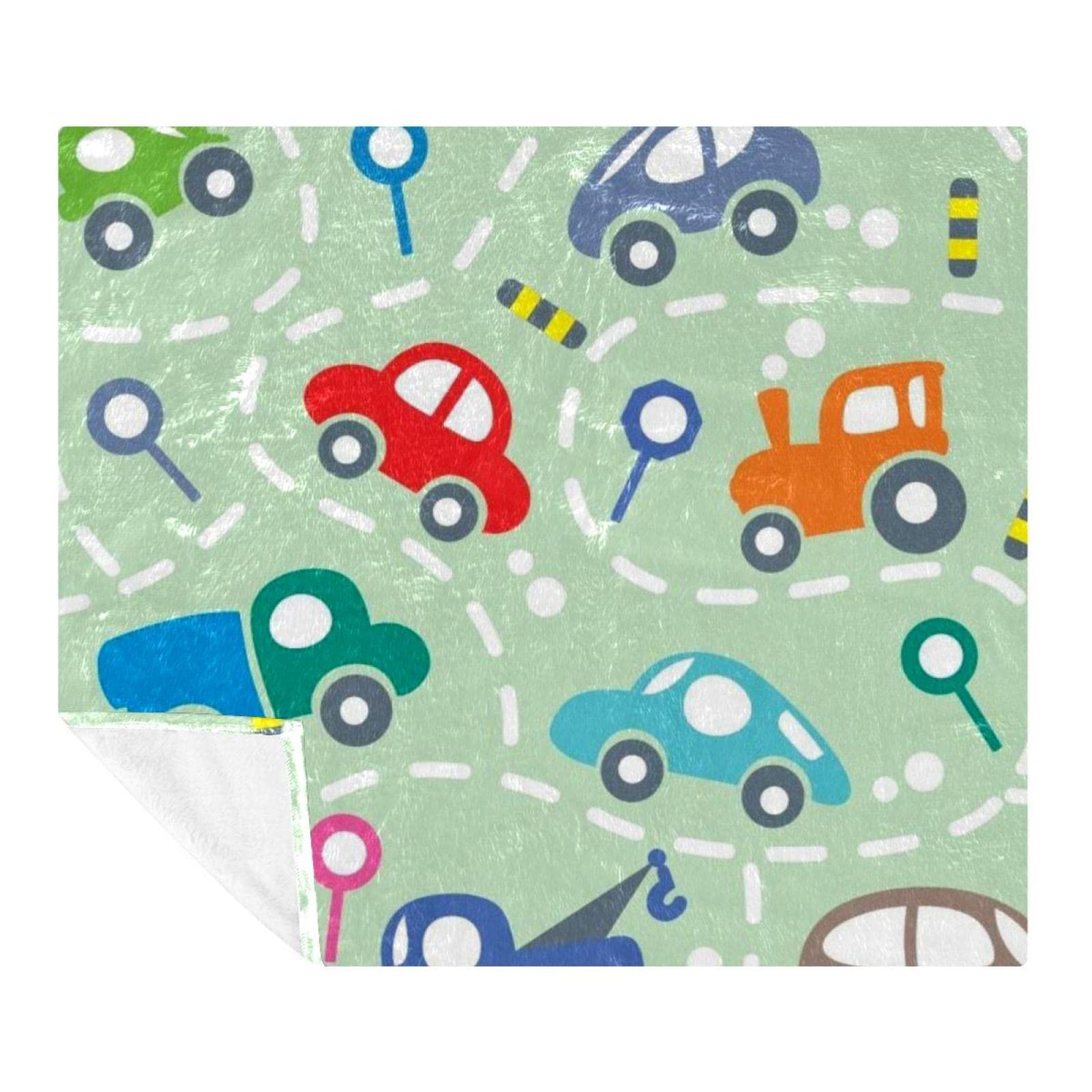 Couverture voyage et voiture Cars In The Road, plaid polaire pour les trajets en famille