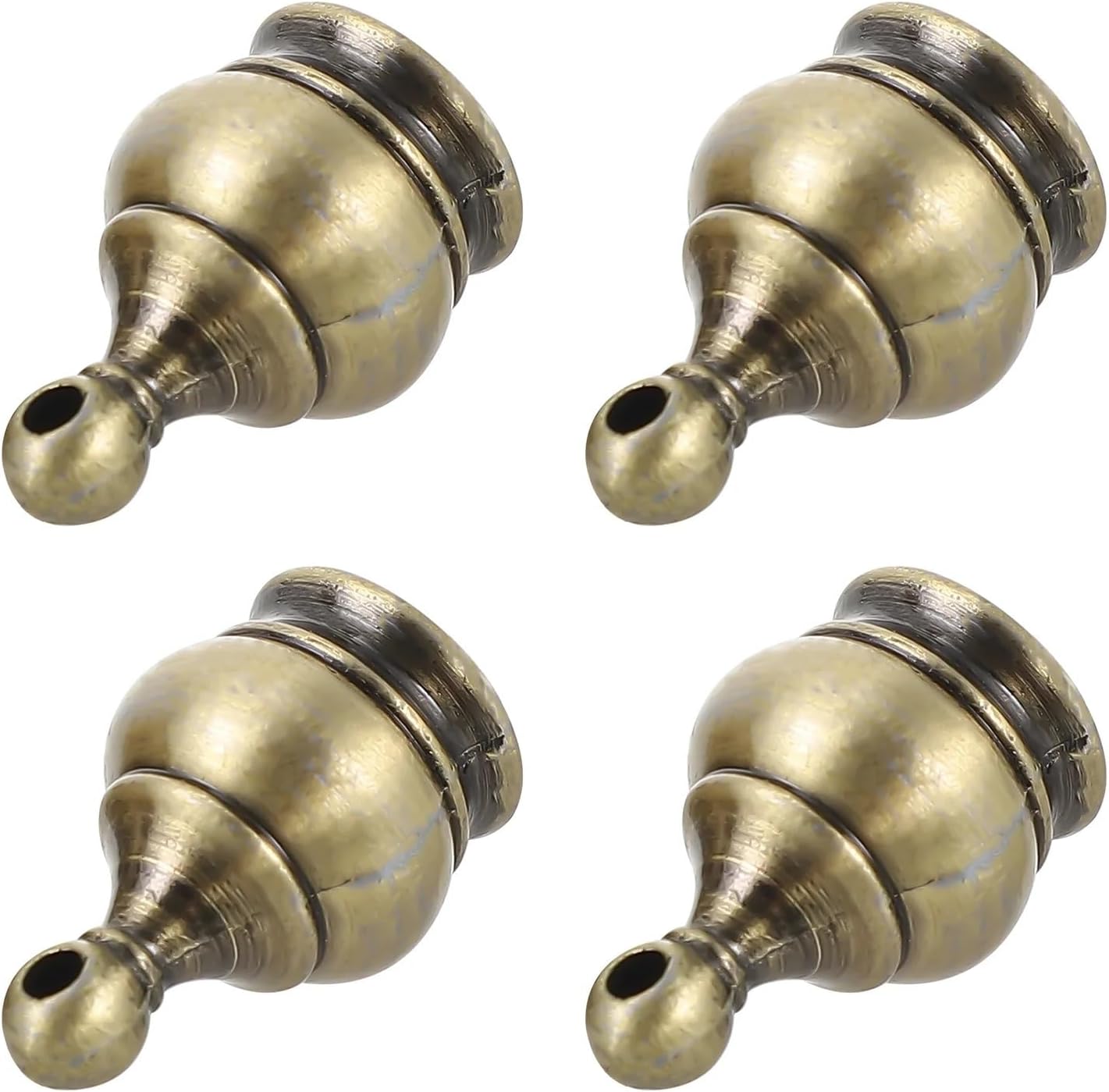 12pcs Lamp Shade Top Screw Asian Finials Vintage Knob Brass Finial Parts Caps(Black)
