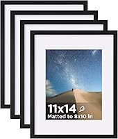 Vista 42 de KINLINK Juego de 4 portarretratos plateados de 5 x 7, marcos de fotos de madera con paspartú de 4 x 6 con plexiglás para 4 x 6 con paspartú o 5 x 7