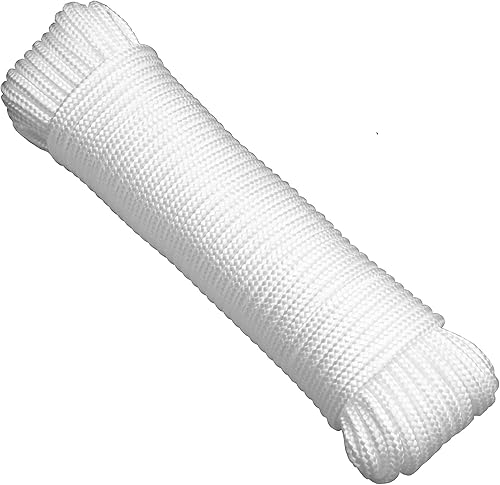 Gardzen Cuerda blanca de 72' x φ1/4", cuerda resistente a los rayos UV para asta de bandera, línea de ropa, tienda de campaña, canoas, trabajo en