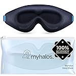 MyHalos Sleep Mask - Eye Masks for Sleep - 100% Blackout Sleeping Mask for Women, Men & Side Sleepers - 3D Sleeping Eye Mask for Zero Pressure - Award Winning Design, Eyelash Friendly & Breathable