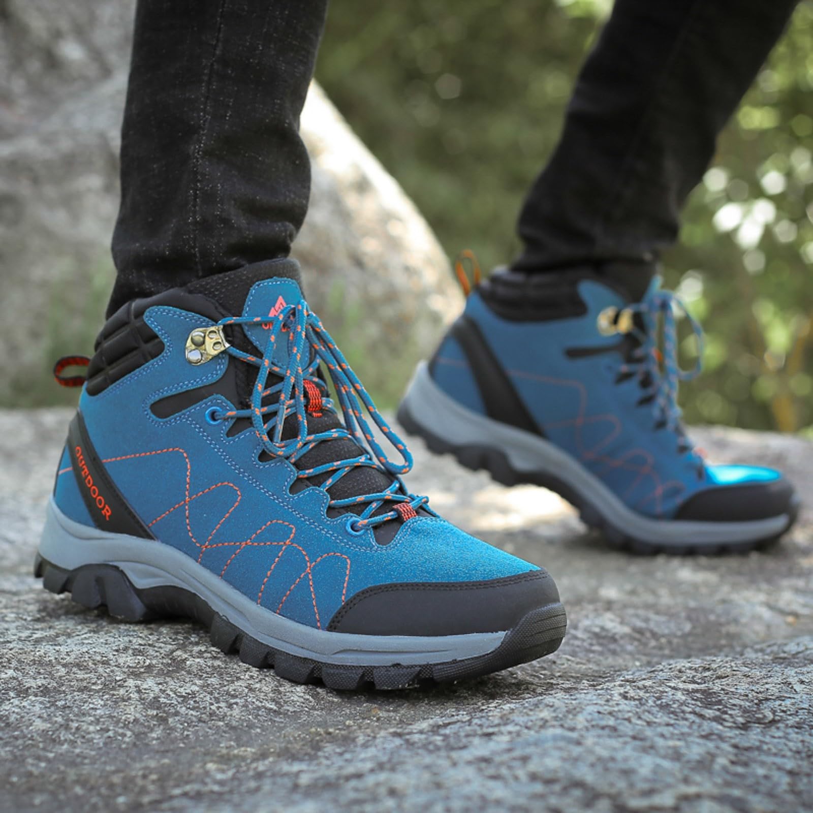 Zapatos de Hombre Pareja, Zapatos de Senderismo de Suela Gruesa, Zapatillas de montañismo al Aire Libre, Antideslizantes y Transpirables para Aventura y Naturaleza