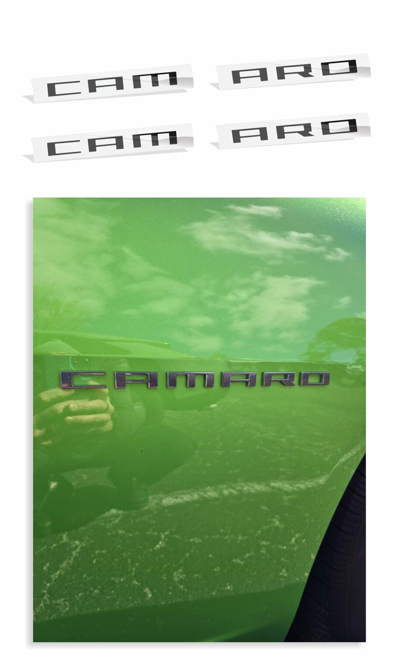 Fender Badge Overlay Decal - 2010-2015 Camaro LS, LT, RS, SS - (Color: Flat Black)