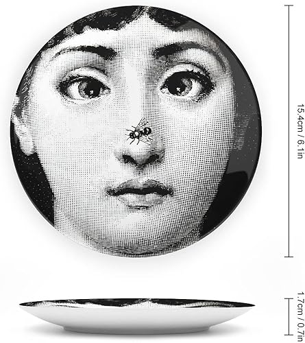 Miniatura 2 de Lina Cavalieri Plato decorativo Fornase para maquillaje de cara, para colgar en la pared, incluye soporte y gancho de resorte especial, estilo 7.6