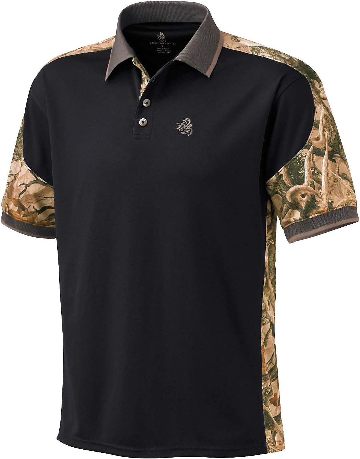 Legendary Whitetails Men's Pro Hunter Performance Polo BLK/LGNDS Large