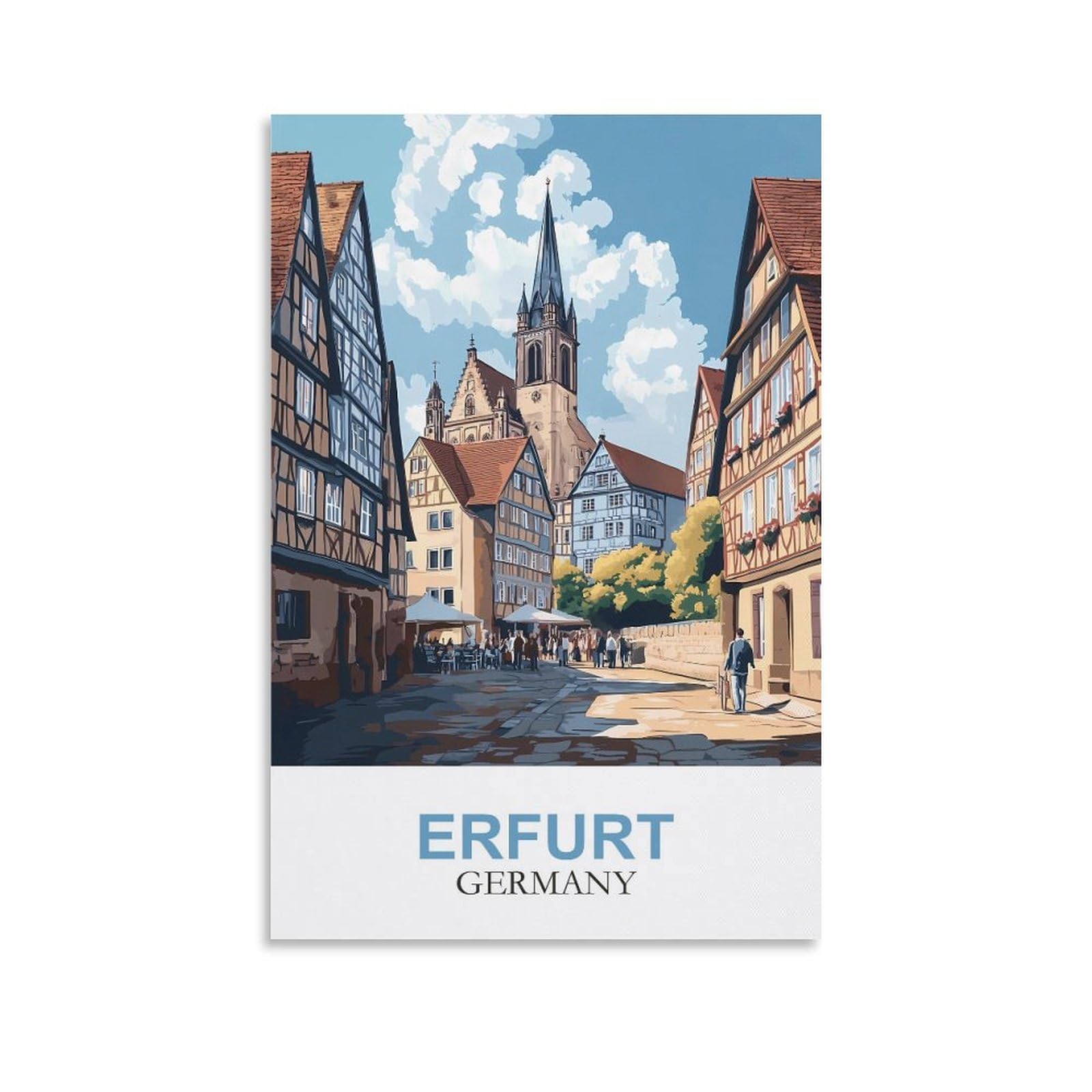 EZMLFA DIY 5D Diamond Painting Kits for Adults,Erfurt Germany DIY Diamond Art Kits Gem Painting Crafts for Home Wall Decor 40x40cm