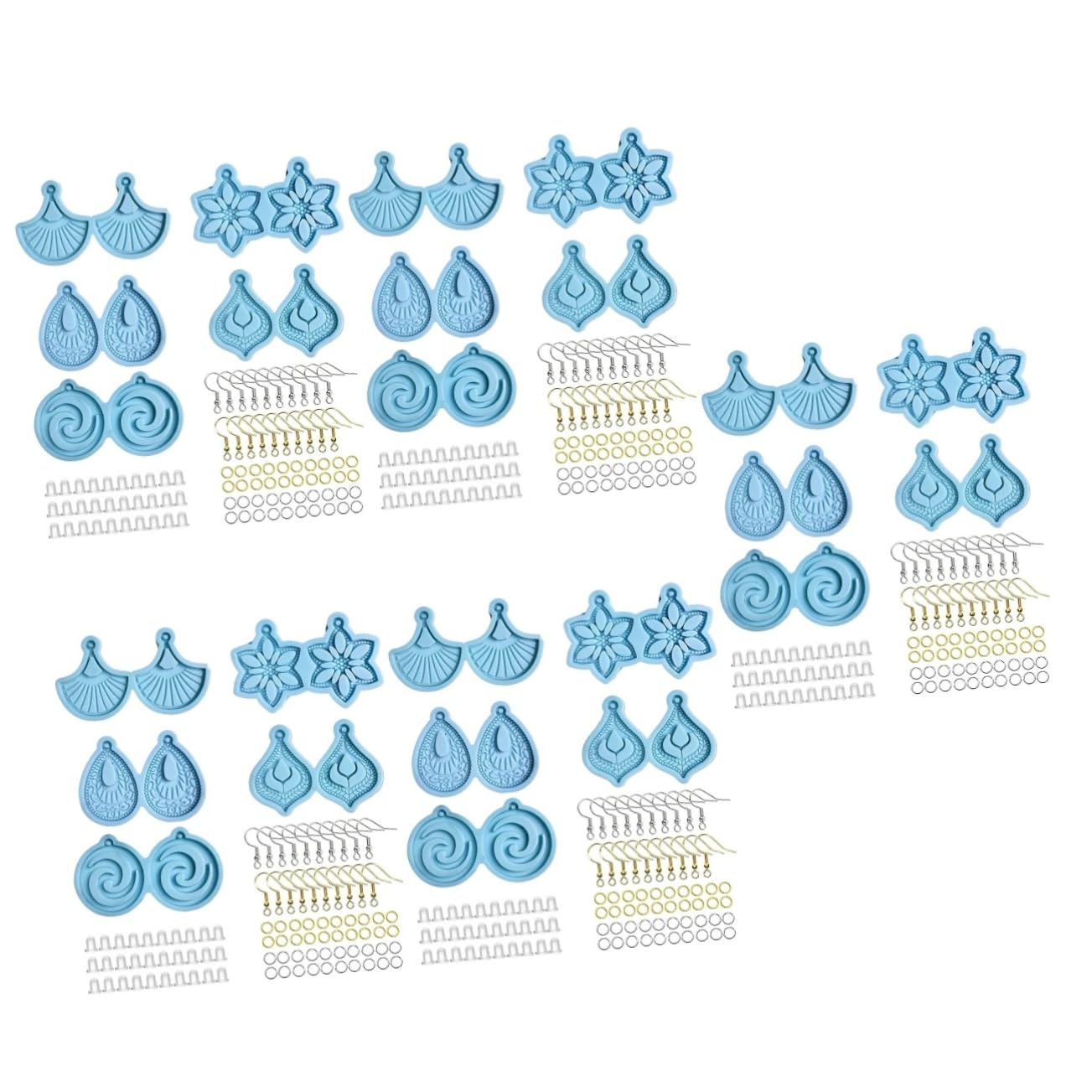 NUOBESTY 5sets Stampi Silicone Per Ciondoli e Orecchini Fai Da Te Di Stampo Per Gioielli Resistente e Flessibile Per Collane Portachiavi e Accessori Auto Adatto Regali Per Occasioni