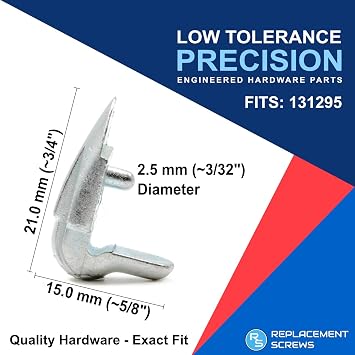 ReplacementScrews Shelf Support Pins Compatible with IKEA Part 131295 (FJALKINGE) Zinc Alloy Holder Pegs (Pack of 4)