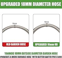 Vista 2 de Yanwoo Manguera de jardín de acero inoxidable 304 de 2 pies con conector de latón hembra a hembra, diámetro exterior de 0.709 in de diámetro