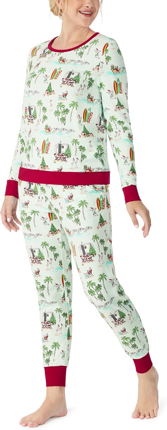 BedHead Pajamas Long Sleeve Pullover Crew Joggers Set Warm Wishes XL (US 16) - Image 2