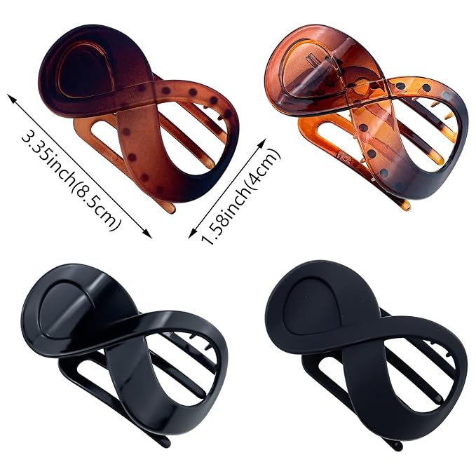 4 pinzas para cabello estilo francés Concord planas miniatura 2