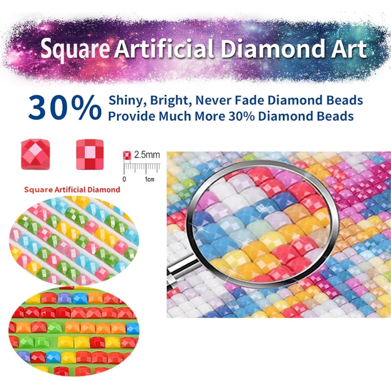Jinmer Bunter Baum Diamond Painting Set,5D DIY Diamant Painting Bilder Full Vierkantbohrer Kristall Stickerei Kreuzstich Kunsthandwerk Home Schlafzimmer Büro Wand Dekoration 105x105cm