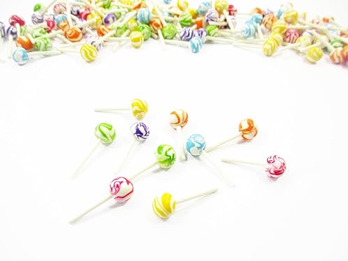 Miniatura 2 de Casa de muñecas en miniatura Lote de 20 colores mezclados Lollipop Dulce Dulce Art Deco Suministro de comida para casa de muñecas - 6324