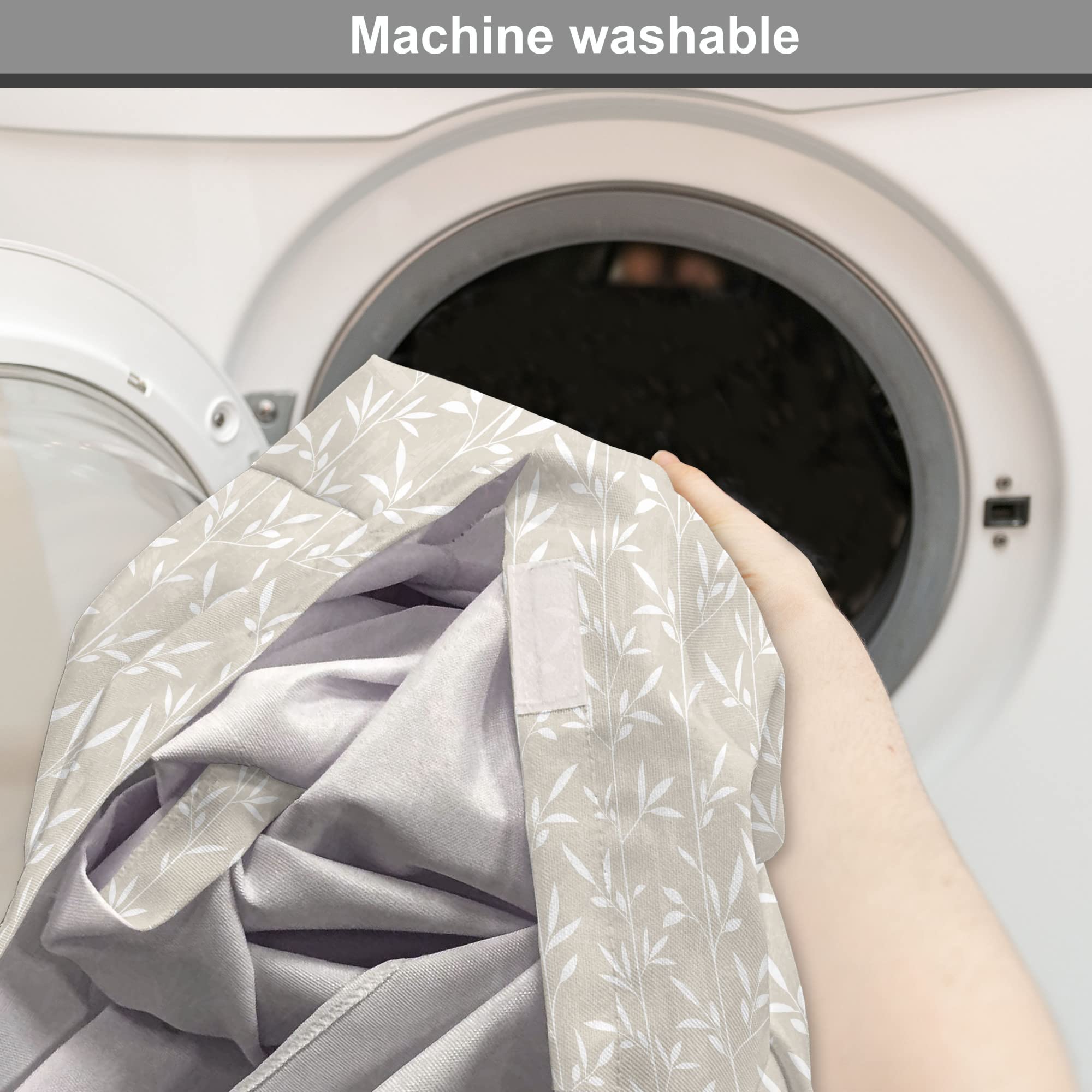 Lunarable Cream Dog Crate Cover, Vertical Stripes Stems Leaves Pattern Grunge Display Classical Spring Inspired, Easy to Use Pet Kennel Cover for Cats & Medium Dogs, 24 Inch, Pale Tan White