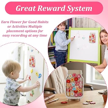 Flowers Reward Jars for Kids, Wooden Flower Reward, Potty Training Rewards, Personalized Rewards System for Kids, Classroom Behavior Chart, Potty Training, Chores, Responsibility, Good Habits