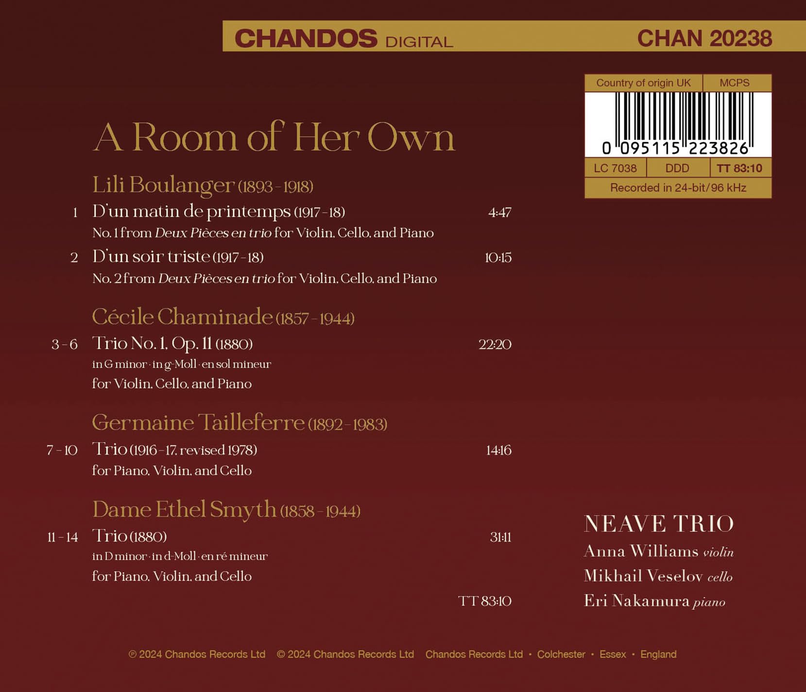Image secondaire de A Room of Her Own - Neave Trio