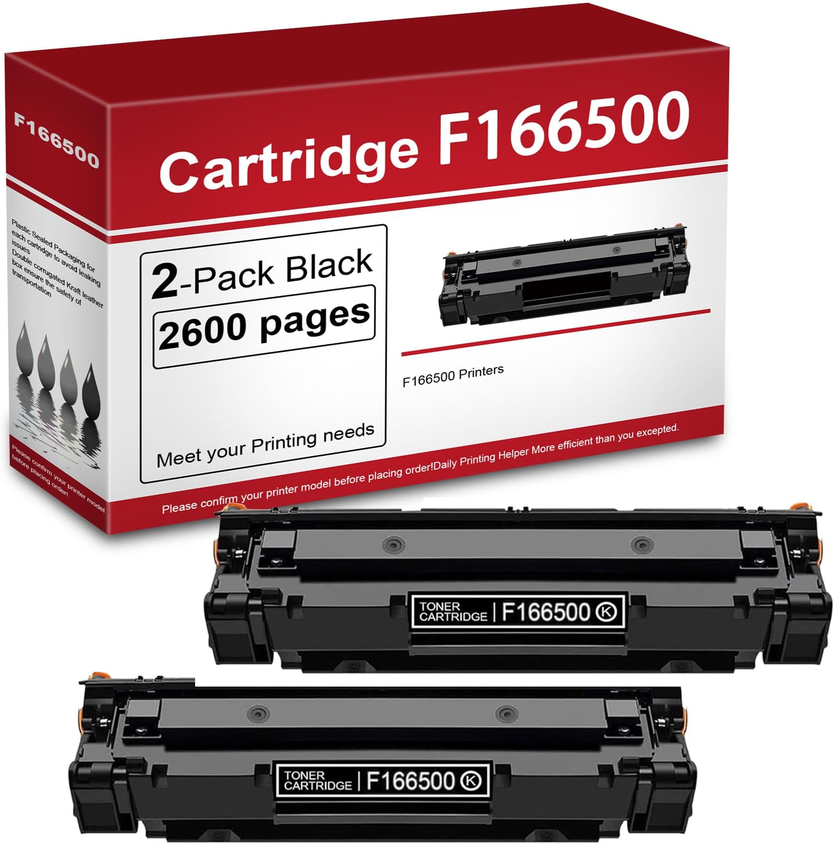 F166500 Compatible Toner Cartridge Replacement for Canon F166500 Printer Toner Cartridge(2 Pack, Black)
