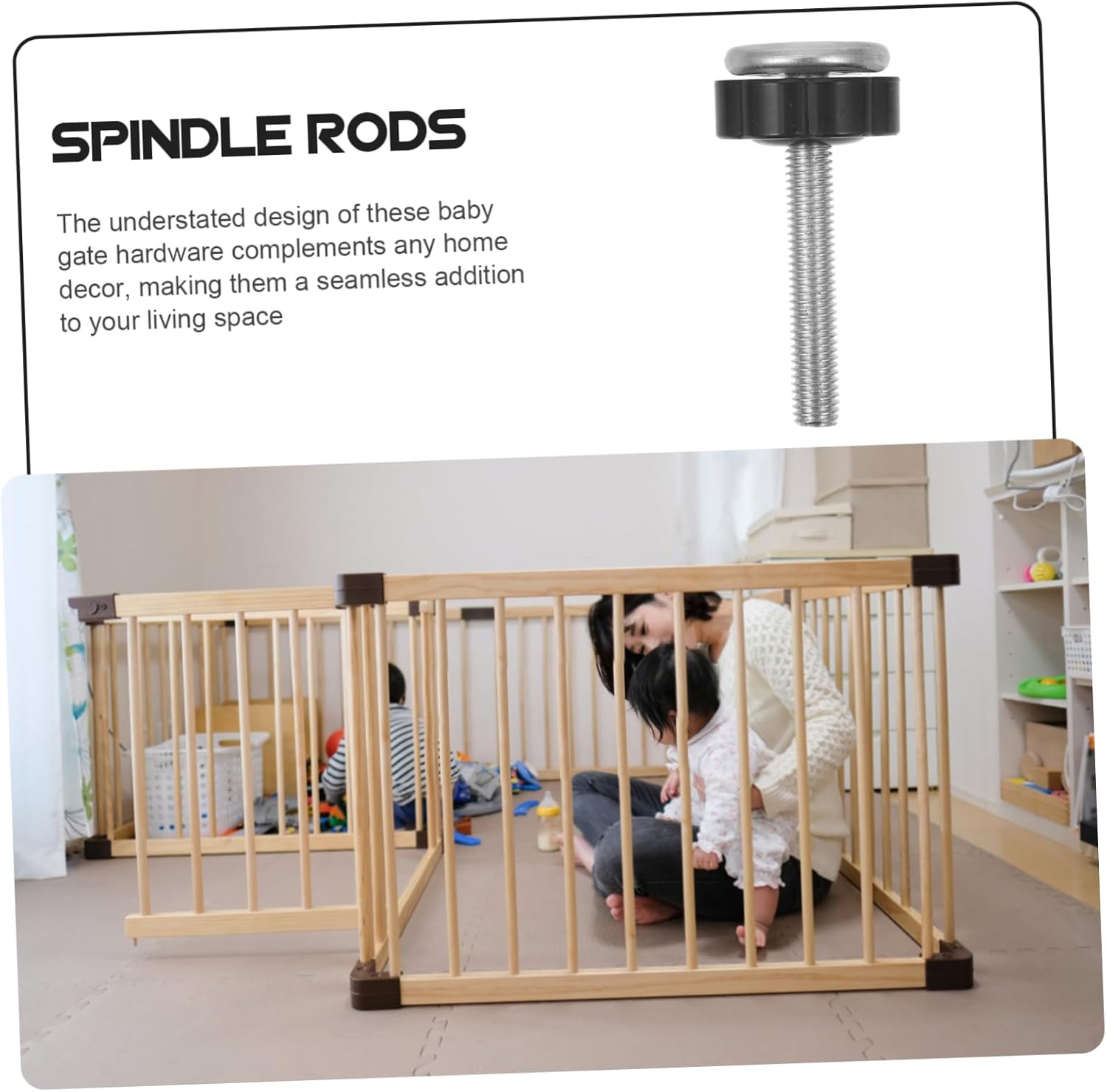 16pcs Gate Extension Hardware Spindle Rods for Pet Non-Drilling Installation Compatible Sleek Design