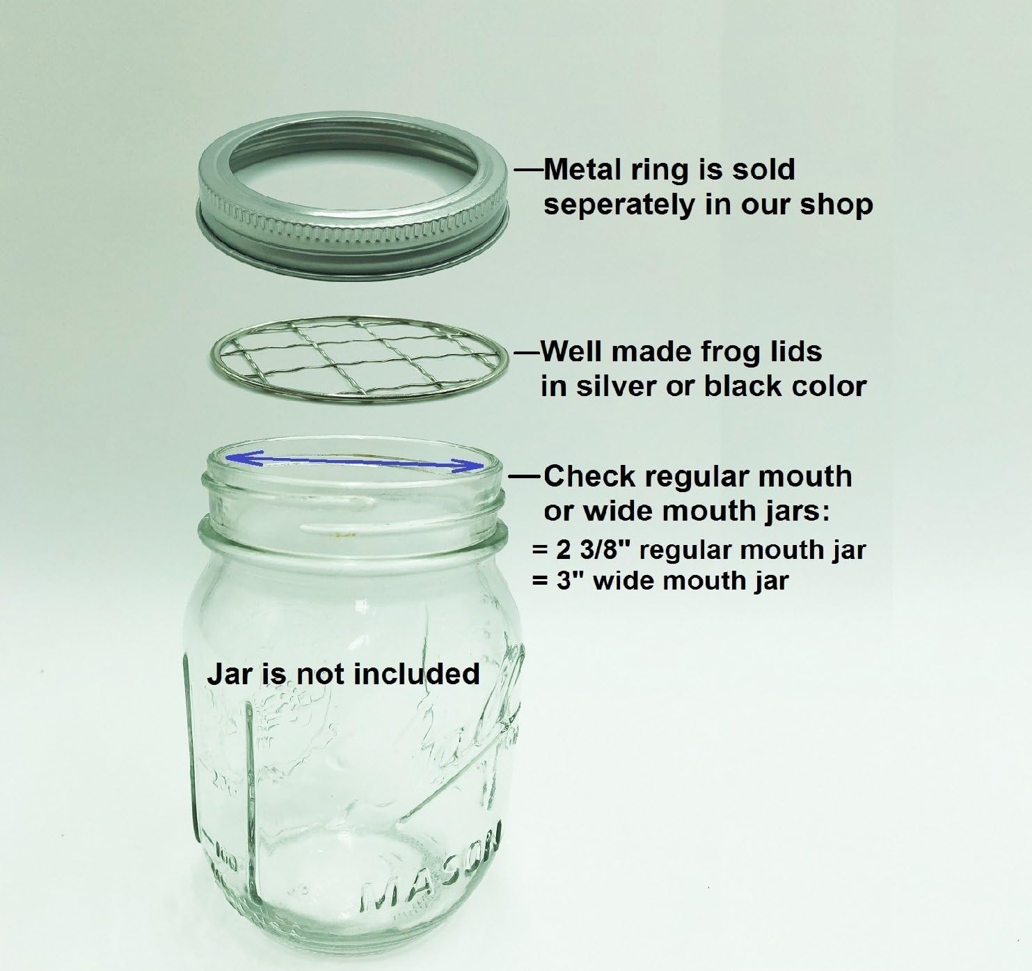 THINKCHANCES Shiny Metal Frog Lid Insert Grid Organizer for Flower, Toothbrush, Pencils, Kitchenware, Crafts Arrangement Hold in Mason, Ball, Canning Jars (6 Pack, Wide Mouth)