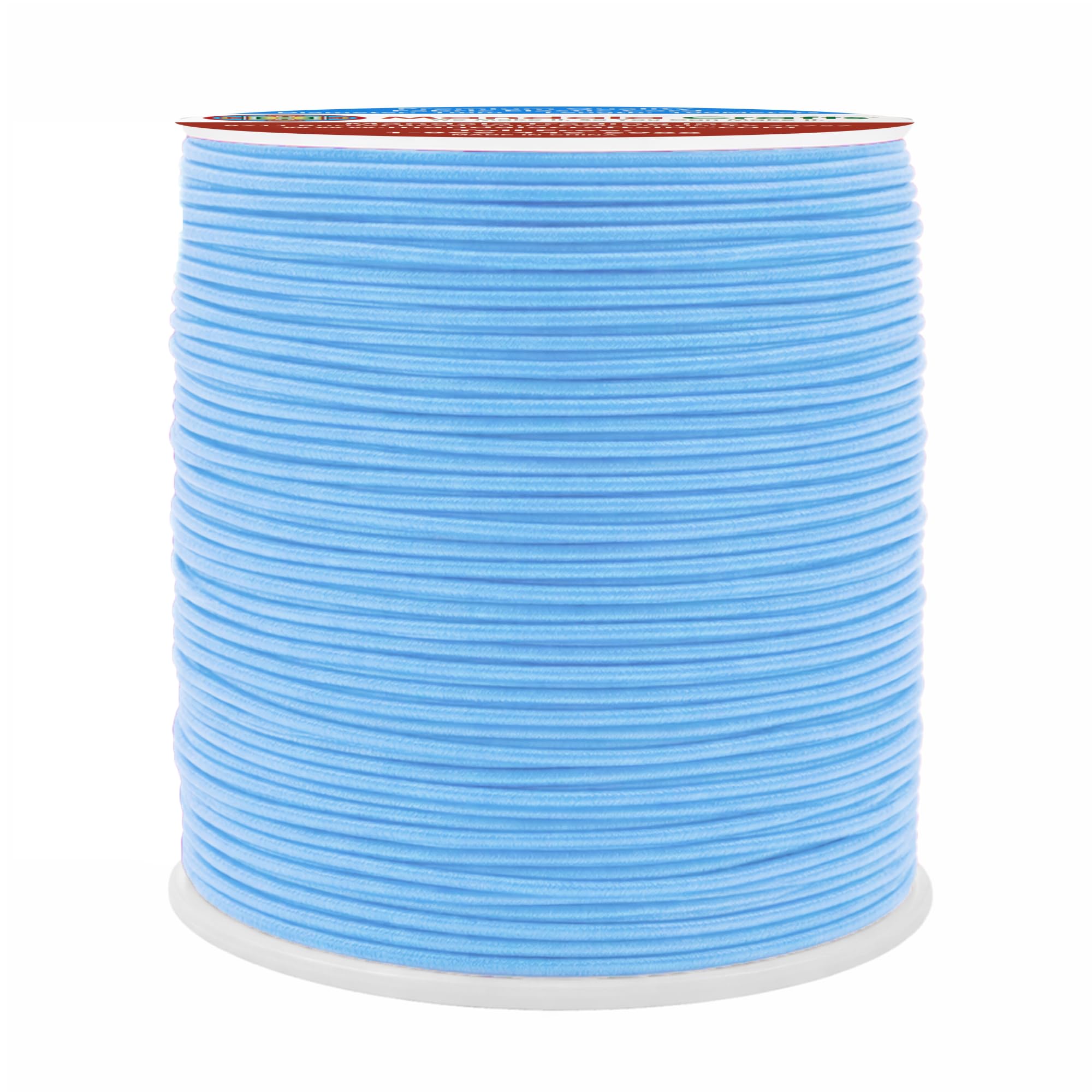 Mandala Crafts 1mm Pale Blue Elastic Cords for Jewelry Making & Beading